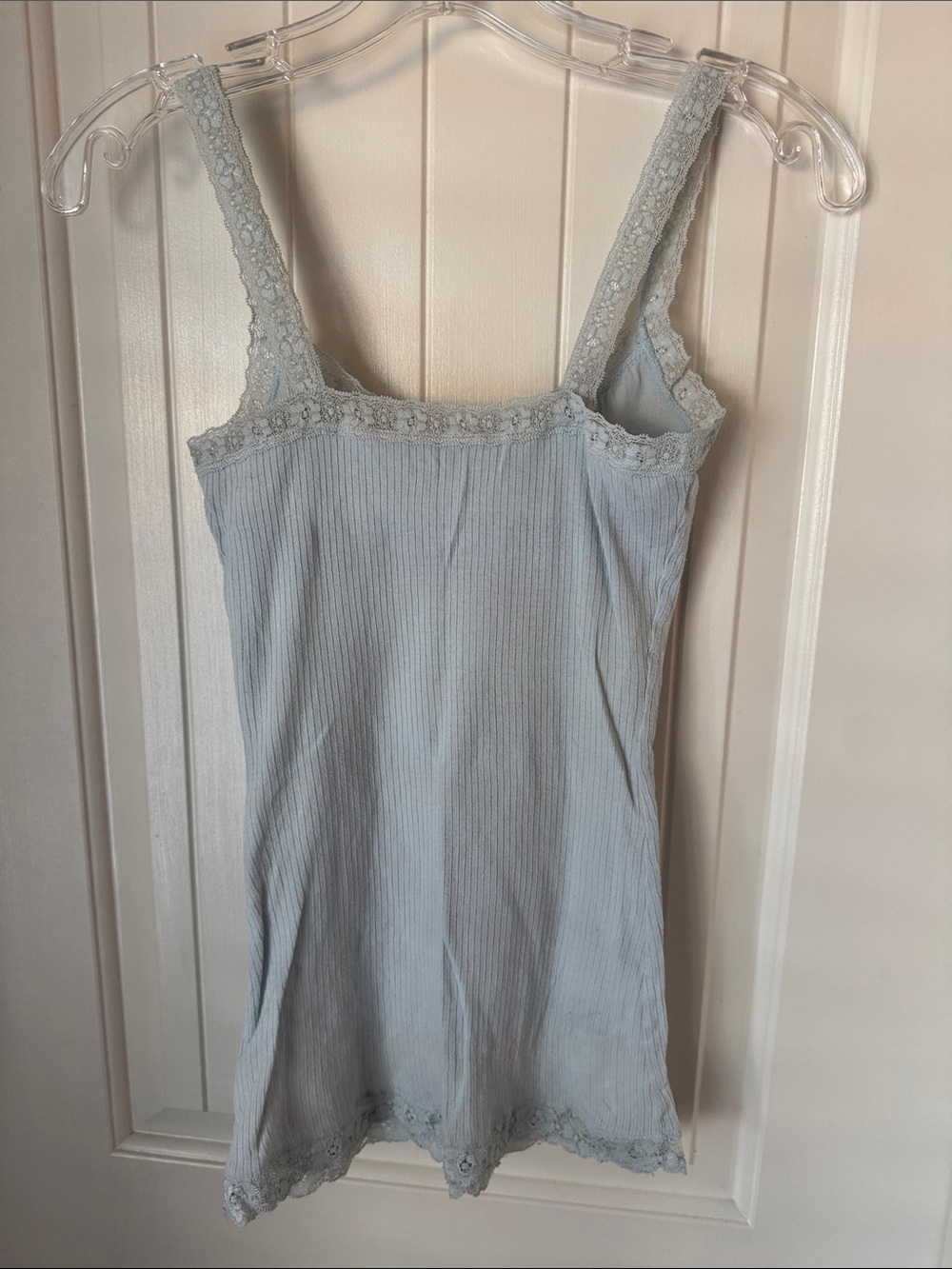 Hollister Light Blue Ribbed Lace-Trim Cami Tank - Picture 3 of 5